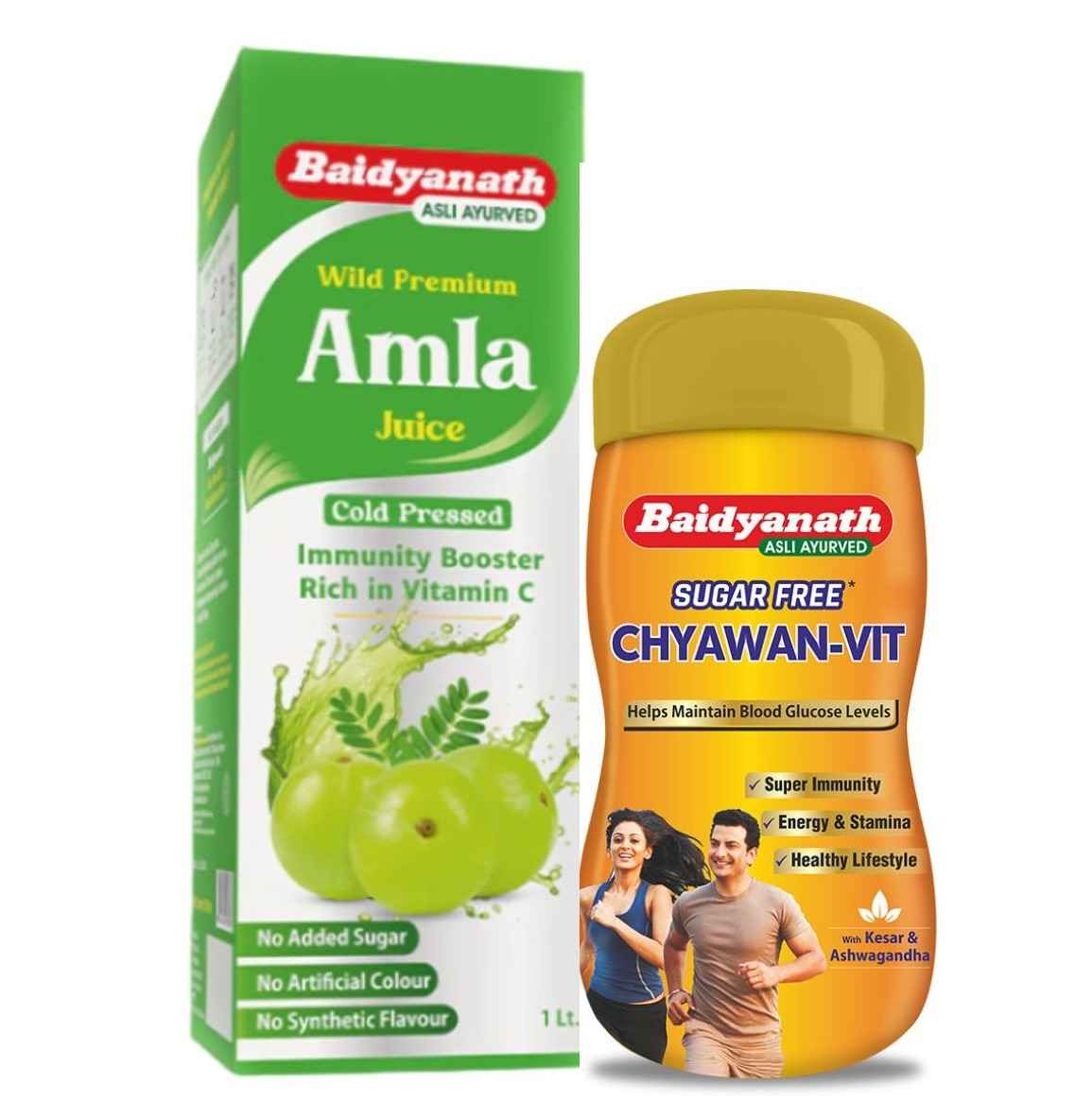 Baidyanath Amla Juice & Sugar Chyawan Vit (1kg) Combo For Double Strength & Immunity