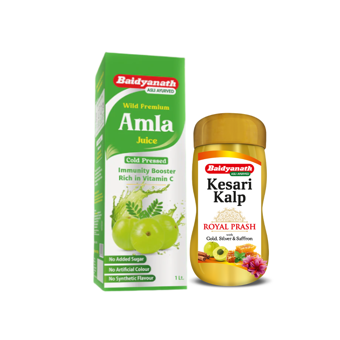 Amla Juice & Kesari Kalp Chyawanprash - 1Kg Combo For overall Wellness and Strength