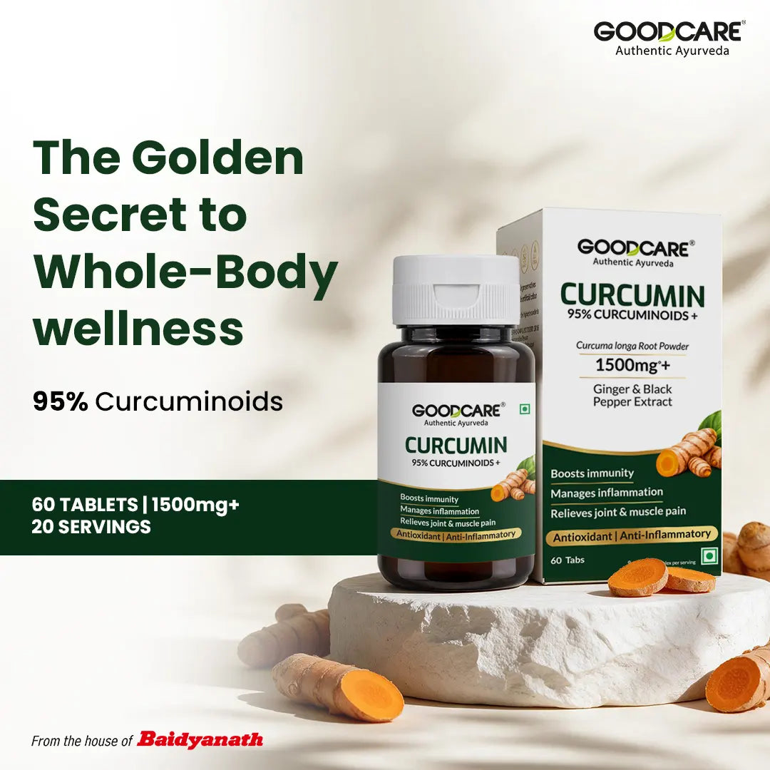Goodcare Curcumin Tablets 60 Count | 95% Curcuminoids with Black Pepper & Ginger | Joint Comfort, Mobility & Immunity Support