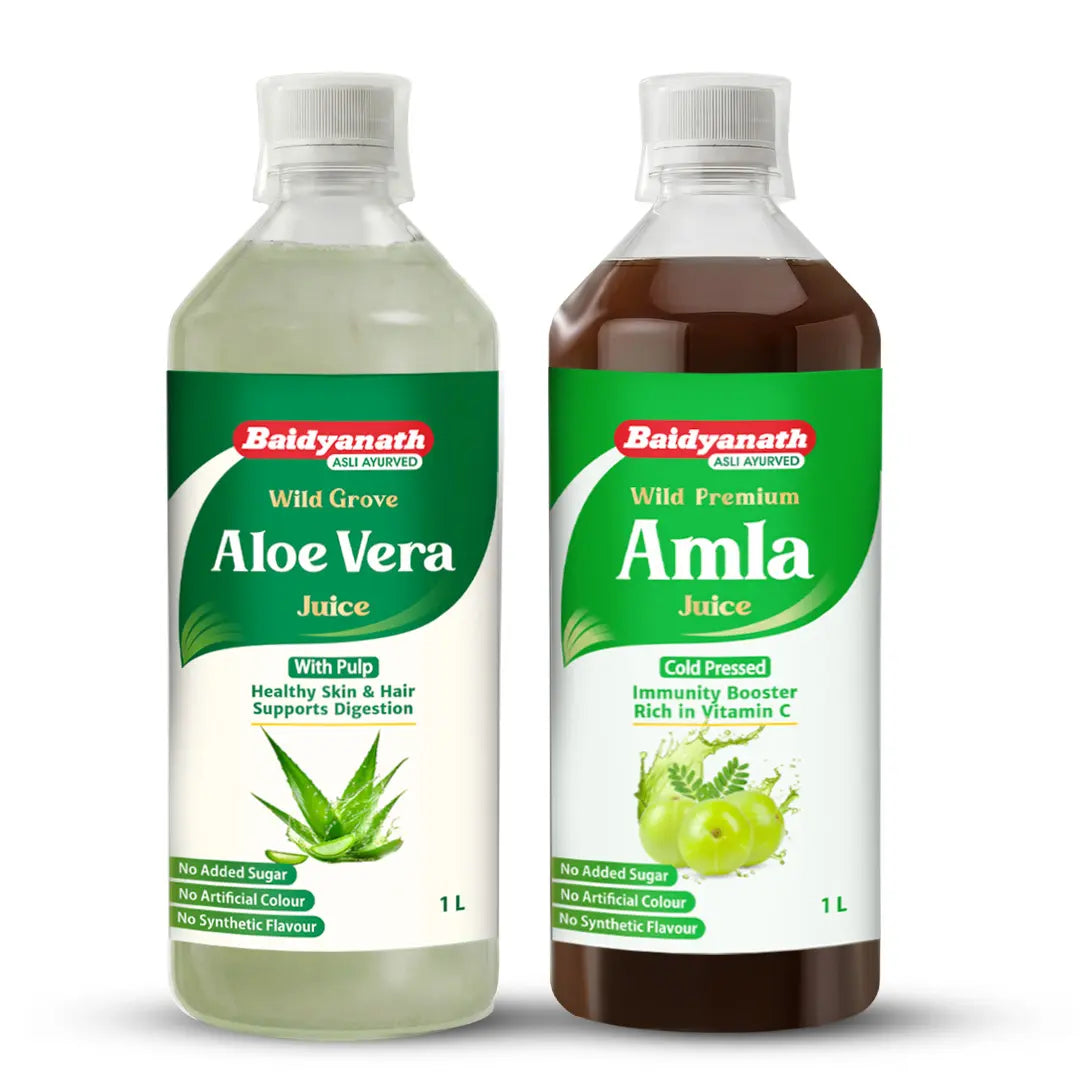 Baidyanath Amla Juice and Aloevera Juice 1 lit Combo