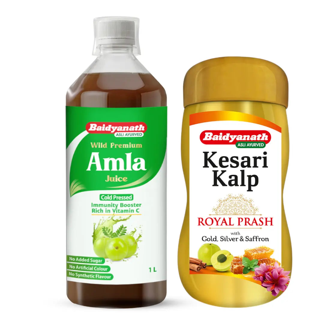 Amla Juice & Kesari Kalp Chyawanprash - 1Kg Combo For overall Wellness and Strength