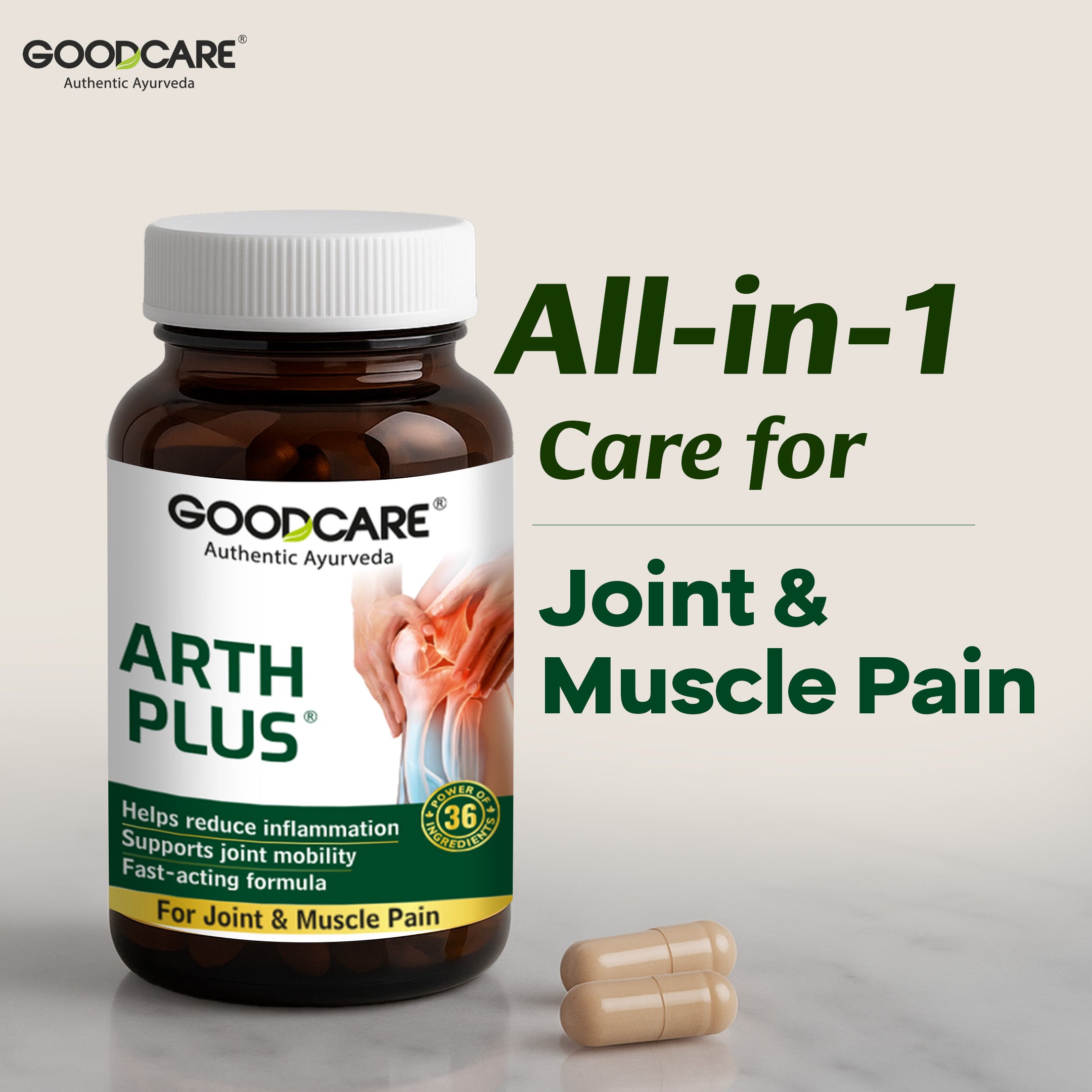 Goodcare Arth Plus – Fast-Acting Relief for Joint & Muscle Pain - 60 Capsules