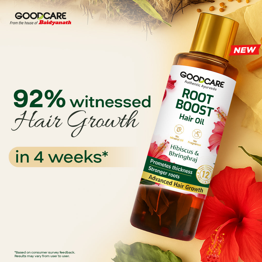 Goodcare Root Boost Hair Oil – With Hibiscus & Bhringraj Strengthens Roots, Nourishes Scalp & Promotes Healthy Hair Growth - 100 ml