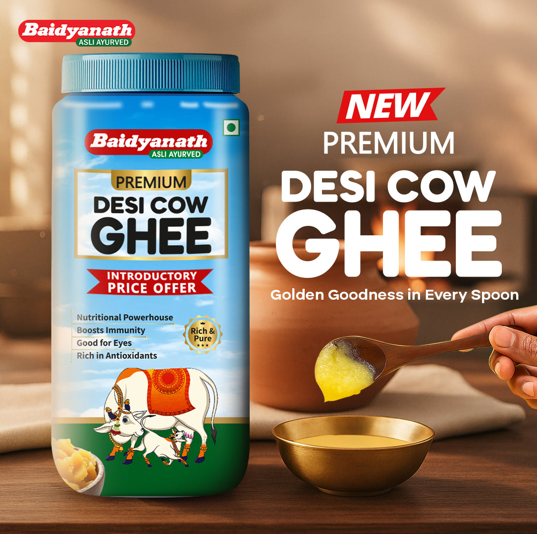 Baidyanath Premium Desi Cow Ghee – Pure Traditional Ghee for Energy, Immunity & Ayurvedic Wellness - 900ml