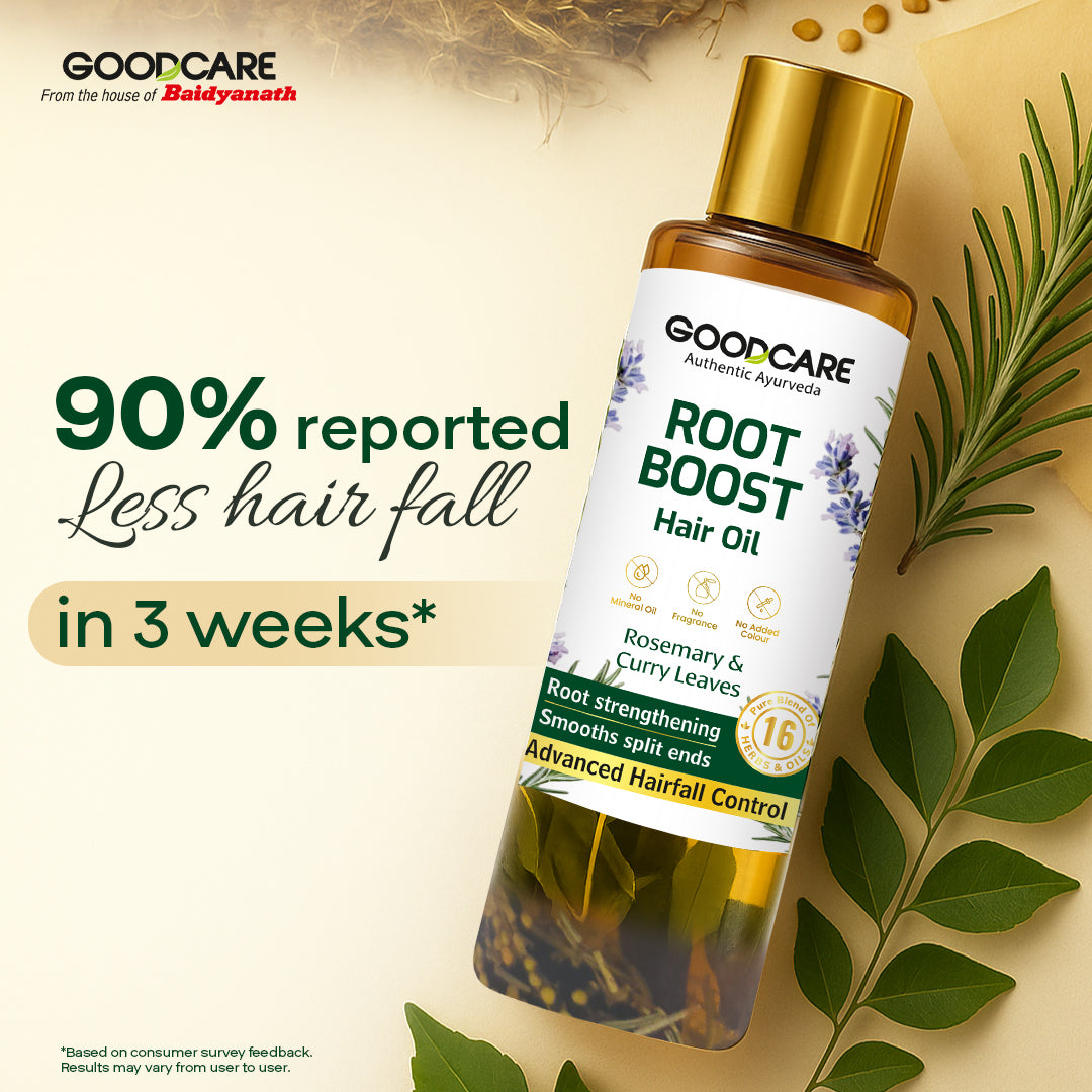 Goodcare Root Boost Hair Oil – Enriched with Rosemary & Curry Leaves, Strengthens Roots, Reduces Hair Fall & Promotes Healthy Growth - 100 ml