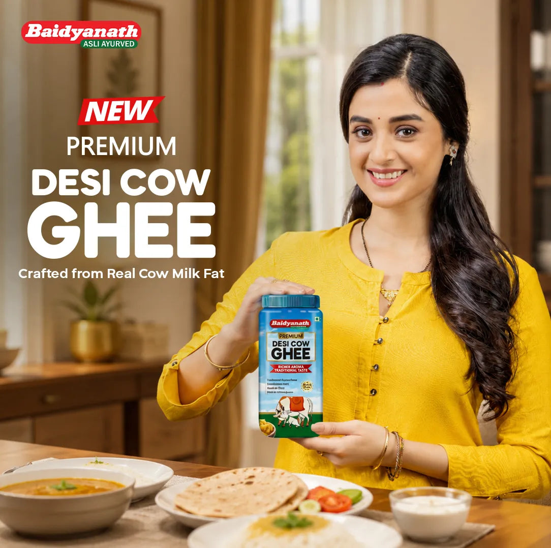 Baidyanath Premium Desi Cow Ghee – Pure Traditional Ghee for Energy, Immunity & Ayurvedic Wellness - 900ml