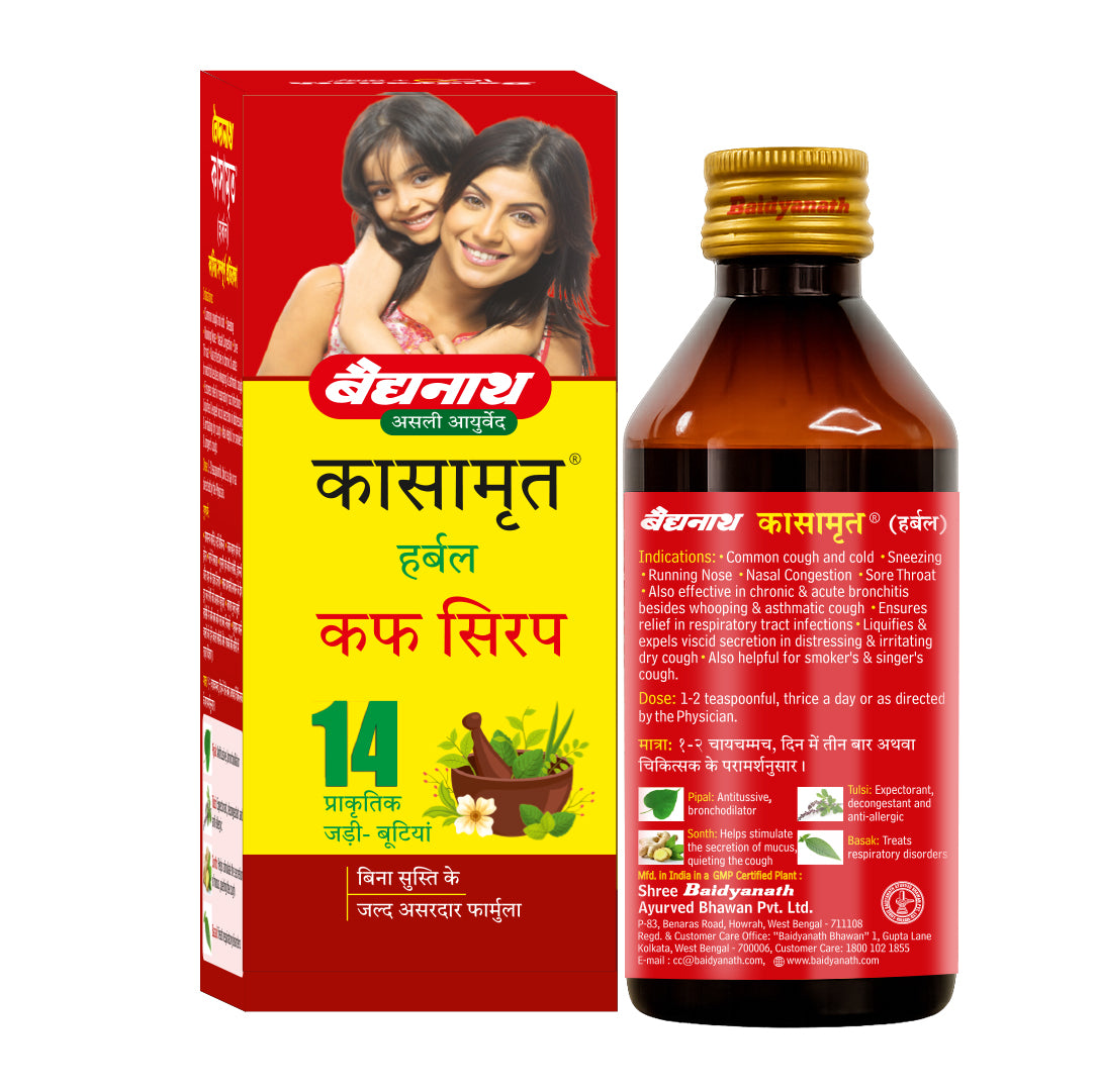 Baidyanath Kasamrit Herbal Cough Syrup - 200ml