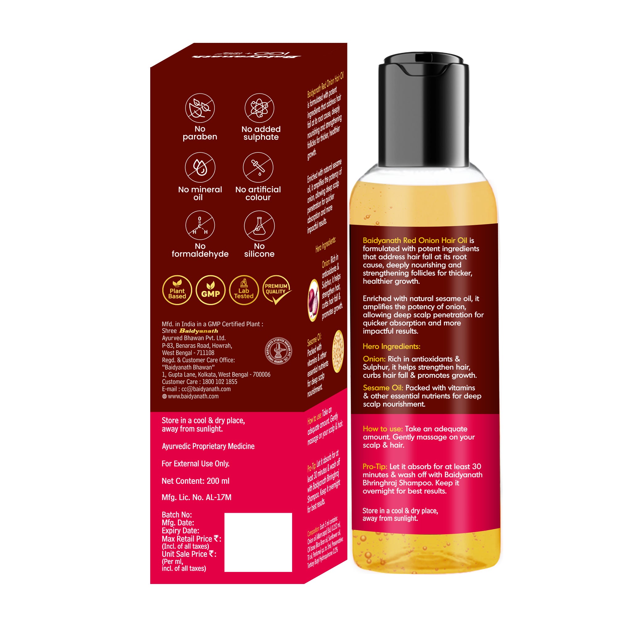 Baidyanath Red Onion Hair Oil - 200ml