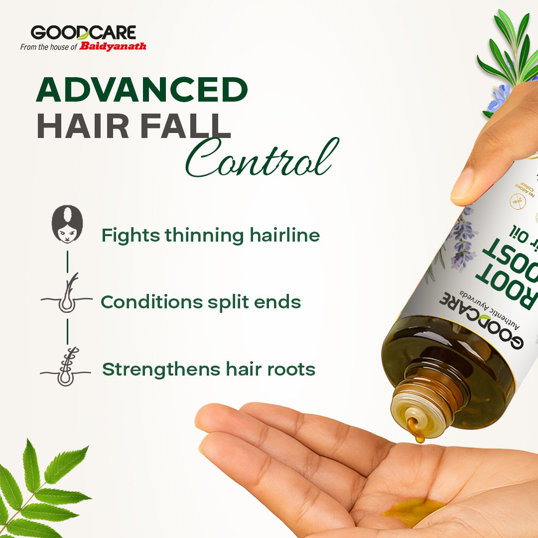 Goodcare Root Boost Hair Oil – Enriched with Rosemary & Curry Leaves, Strengthens Roots, Reduces Hair Fall & Promotes Healthy Growth - 100 ml
