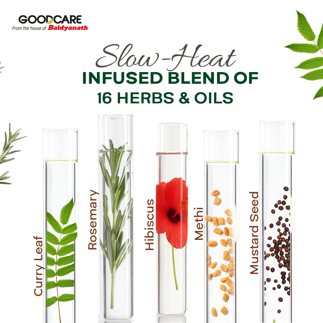 Goodcare Root Boost Hair Oil – Enriched with Rosemary & Curry Leaves, Strengthens Roots, Reduces Hair Fall & Promotes Healthy Growth - 100 ml