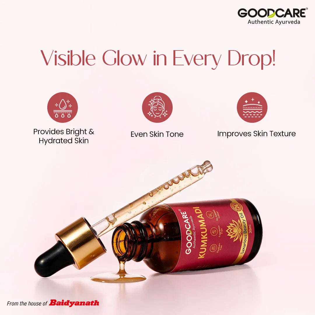 Goodcare Kumkumadi Oil – Ayurvedic Night Serum with Kashmiri Saffron - 30ml