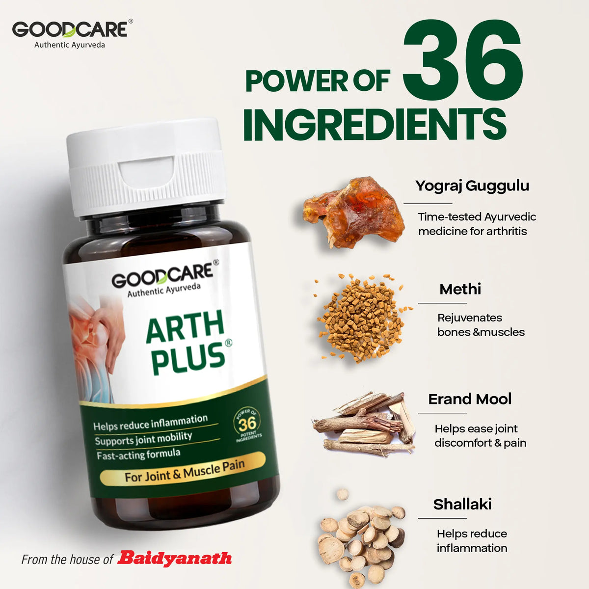 Goodcare Arth Plus – Fast-Acting Relief for Joint & Muscle Pain - 60 Capsules