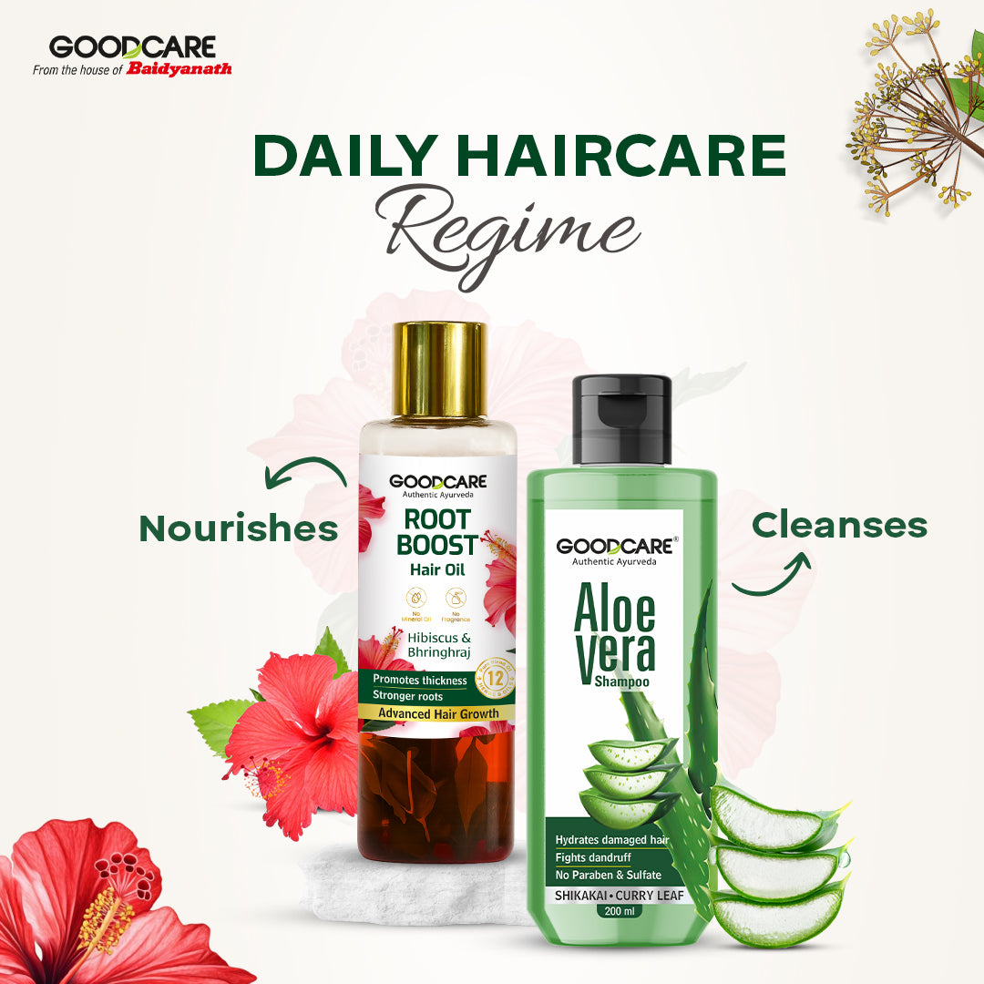 Goodcare Root Boost Hair Oil – With Hibiscus & Bhringraj Strengthens Roots, Nourishes Scalp & Promotes Healthy Hair Growth - 100 ml