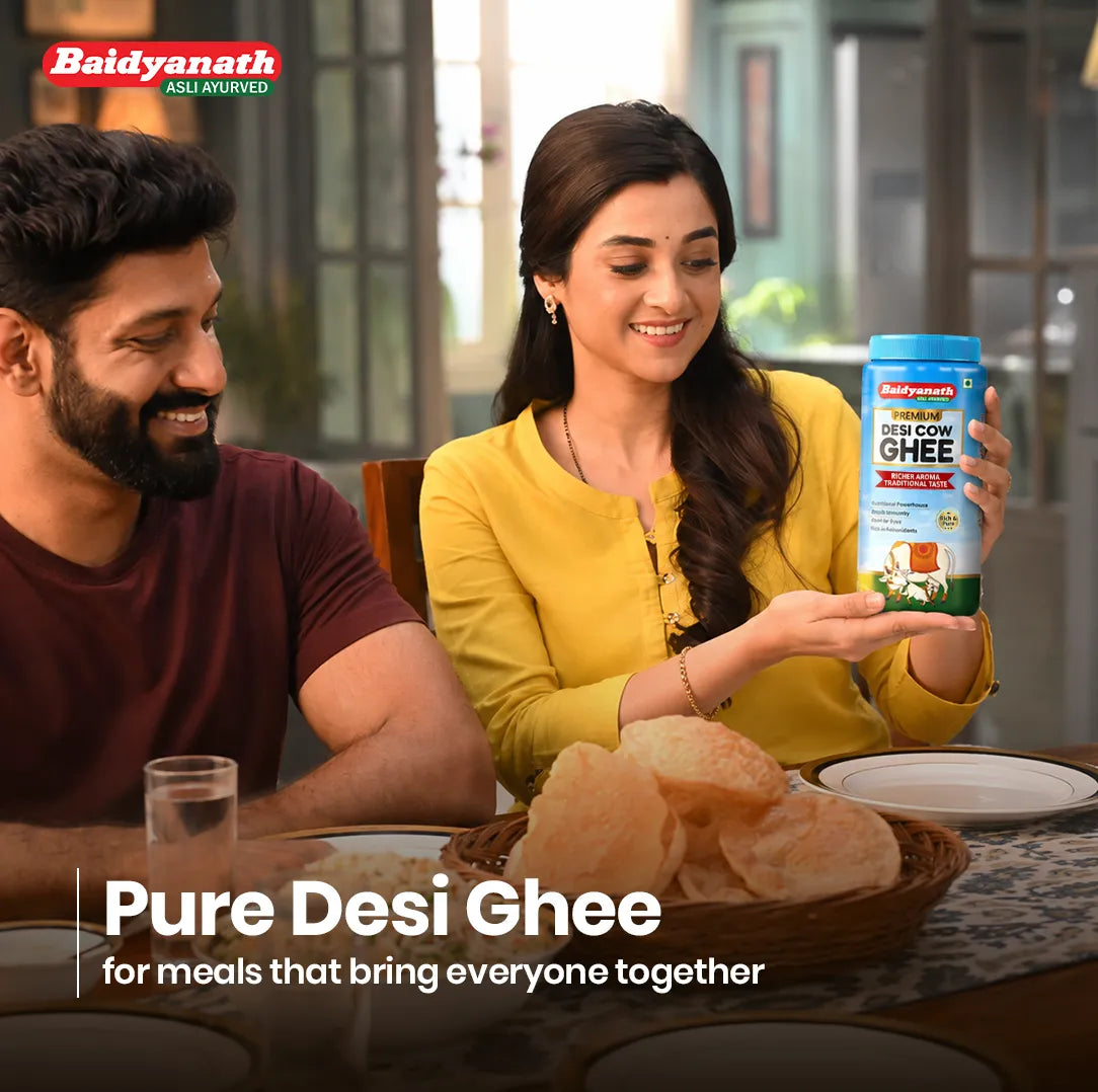 Baidyanath Premium Desi Cow Ghee – Pure Traditional Ghee for Energy, Immunity & Ayurvedic Wellness - 900ml