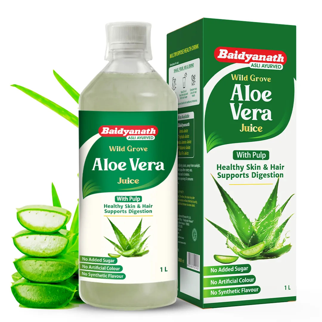 Baidyanath Aloevera Juice For Healthy and Glowing Skin & Hair - 1 Ltr