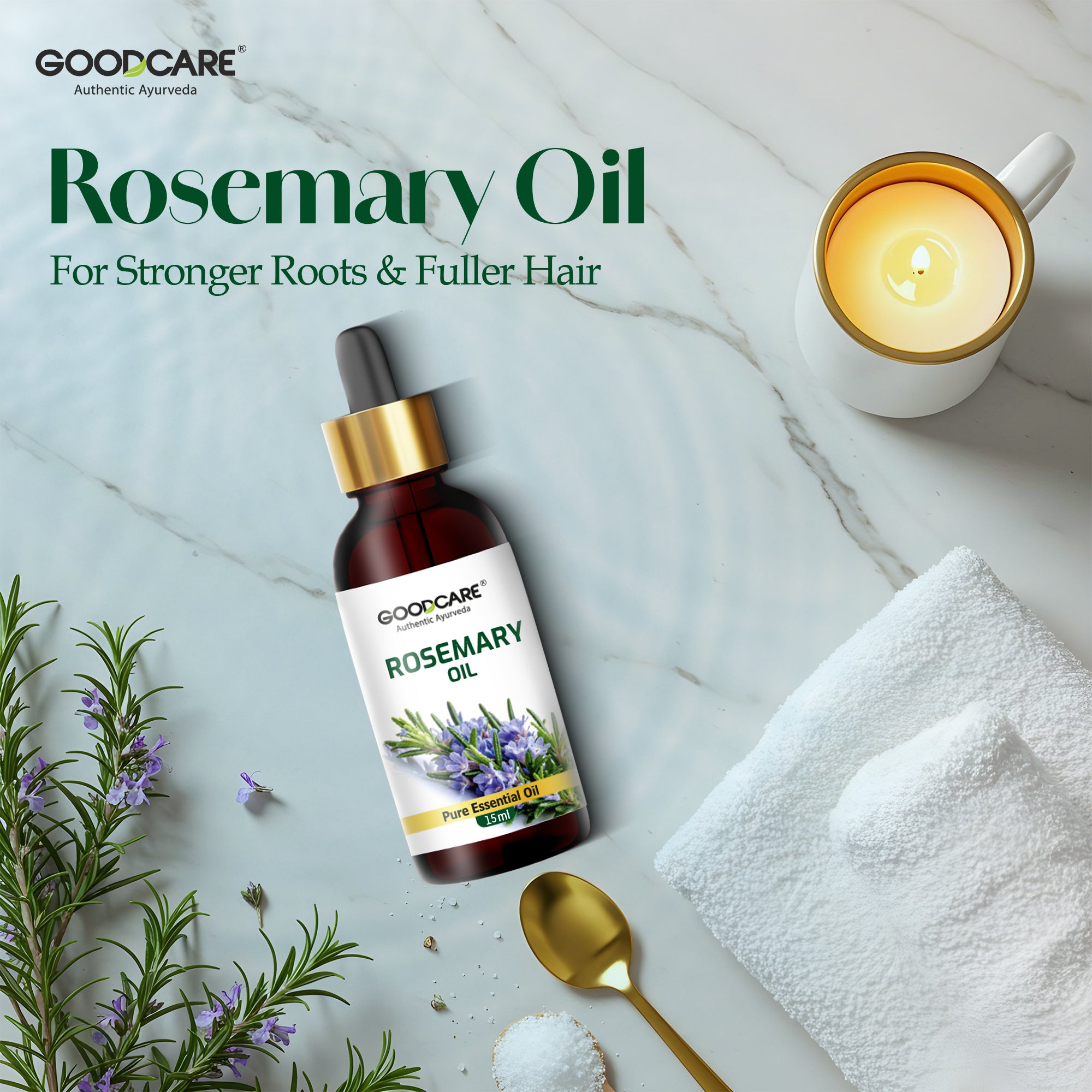 Goodcare Rosemary Essential Oil 15 Ml For Stronger & Healthier Hair