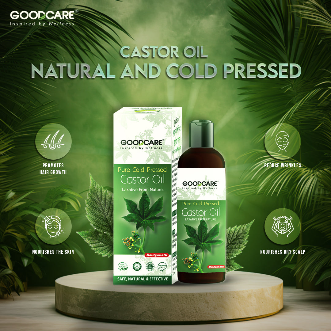 GOODCARE 100% Pure & Natural Premium Cold Pressed Castor Oil for Hair & Skin - Removes pimples, acne and heals fungal infection