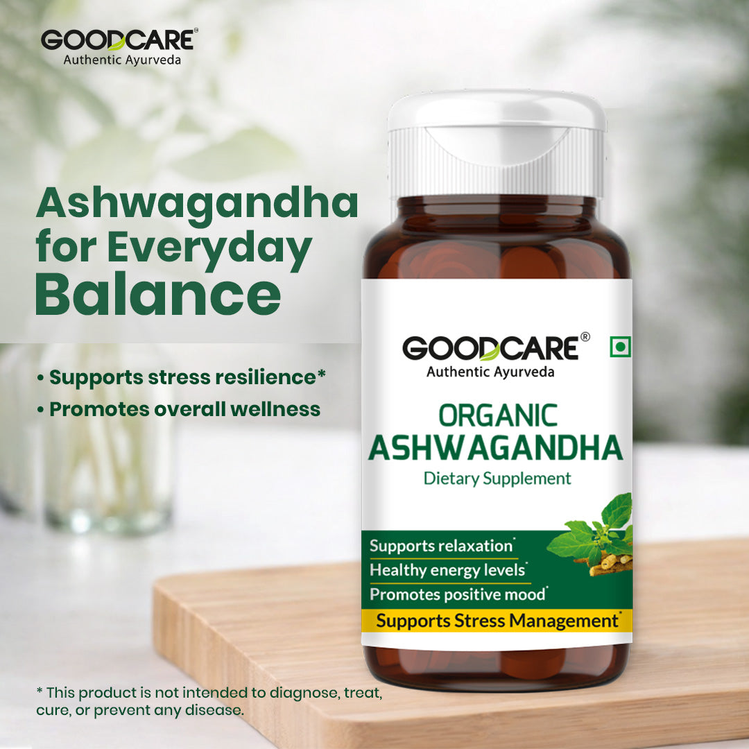 Goodcare Organic Ashwagandha 60 Tablets – Stress Relief, Energy & Wellness Support