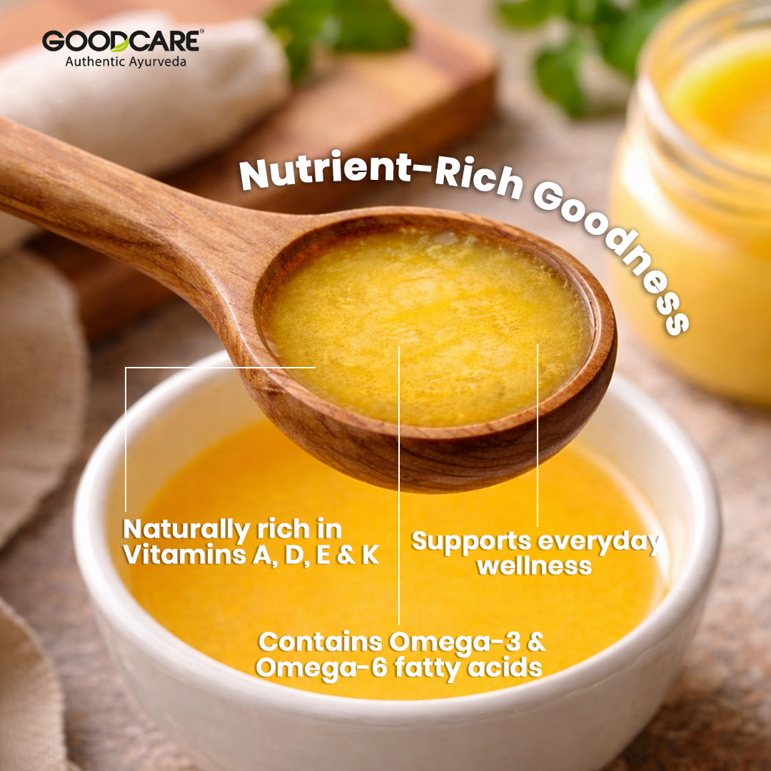 Goodcare A2 Desi Cow Ghee – 500gm Pure Bilona Ghee from Gir Cows