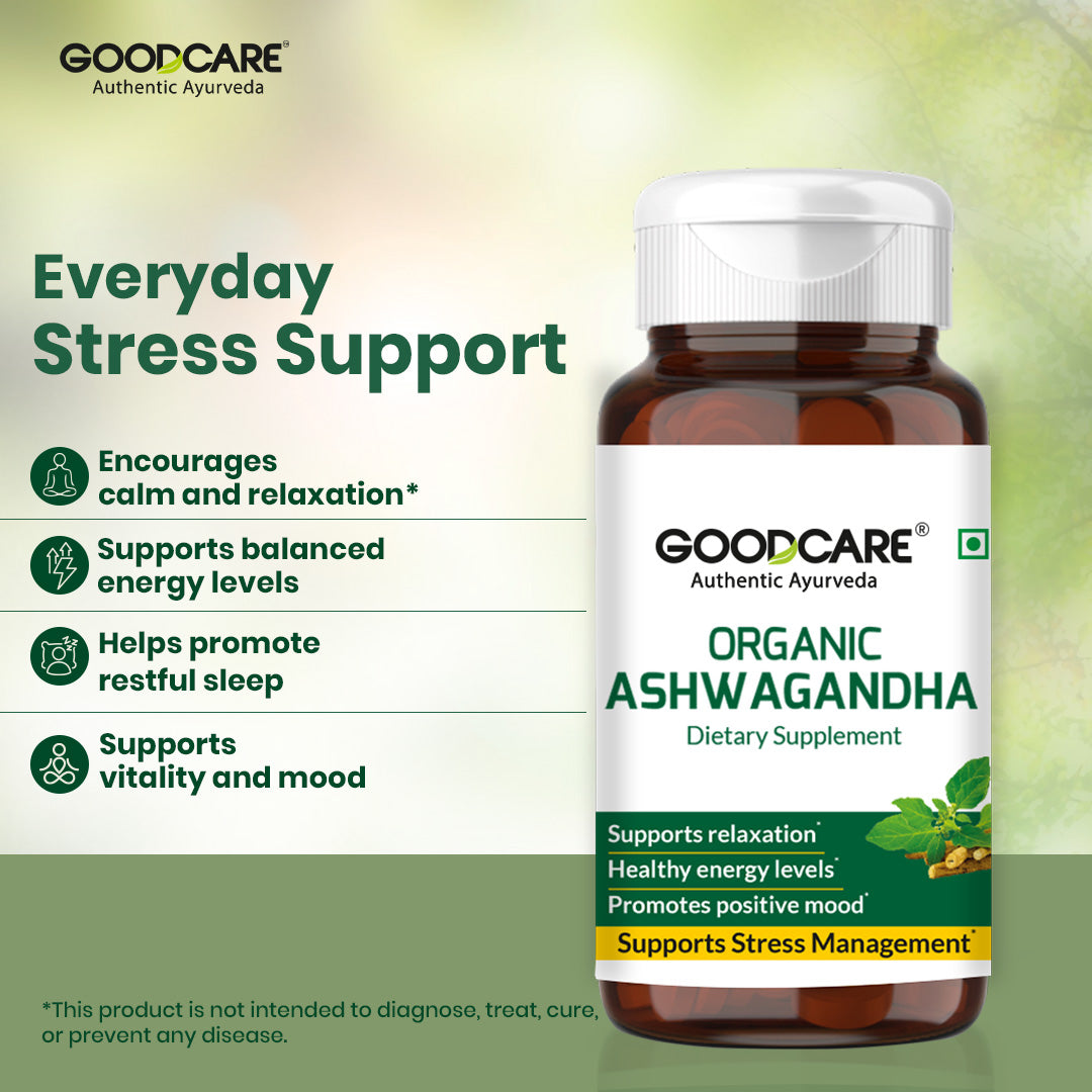 Goodcare Organic Ashwagandha 60 Tablets – Stress Relief, Energy & Wellness Support