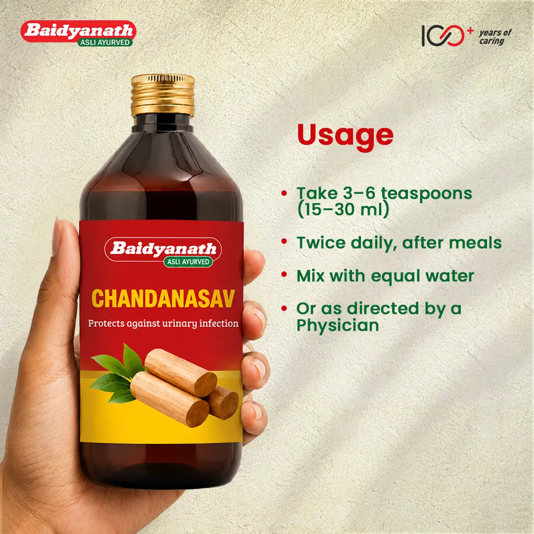 Baidyanath Chandanasav 450 ml | Ayurvedic Urinary Health & Urogenital Support Tonic