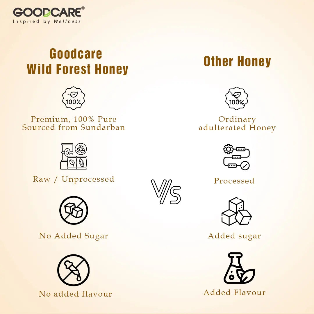 GoodCare Wild Forest Honey – Natural, Antioxidant-Rich & Immunity Boosting - 500Ml