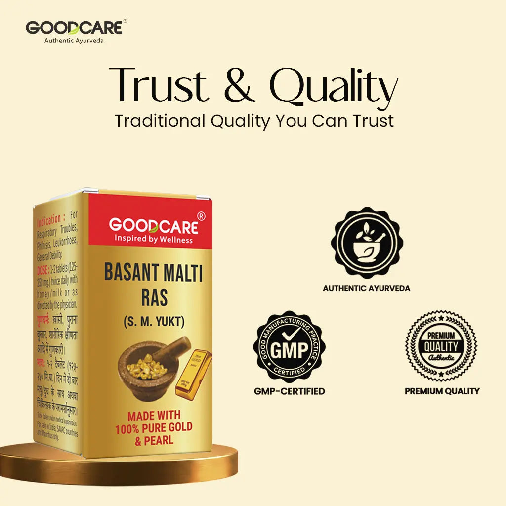 Goodcare Basant Malti Ras | (With Gold & Pearl)-10 Tab