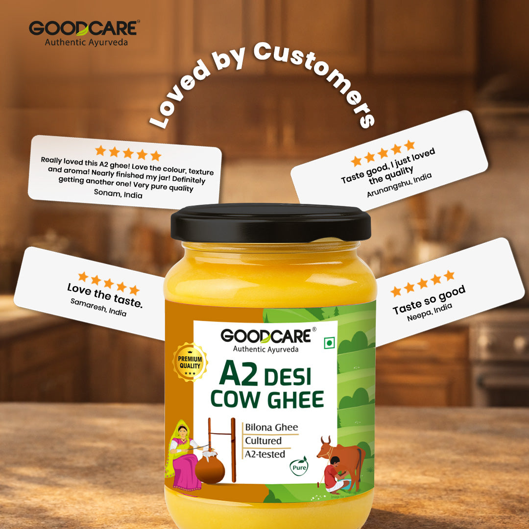 Goodcare A2 Desi Cow Ghee – 500gm Pure Bilona Ghee from Gir Cows