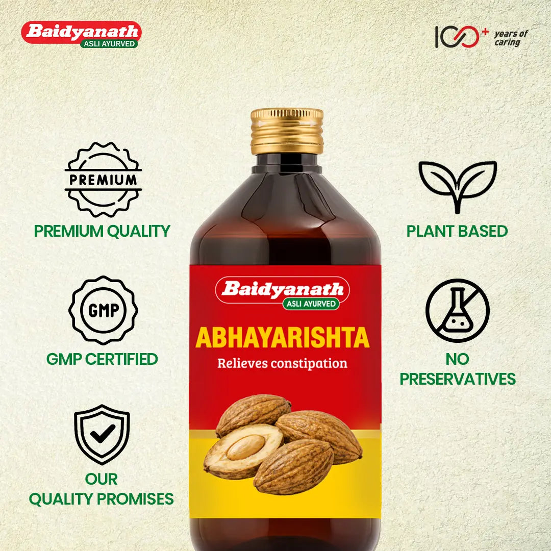 Baidyanath Abhayarishta - Digestive Health Supplement - 450 ml