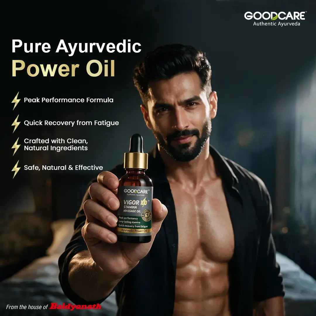 Goodcare Vigor-100 Stamina Massage Oil – Boost Energy, Vitality & Performance - 30 ml