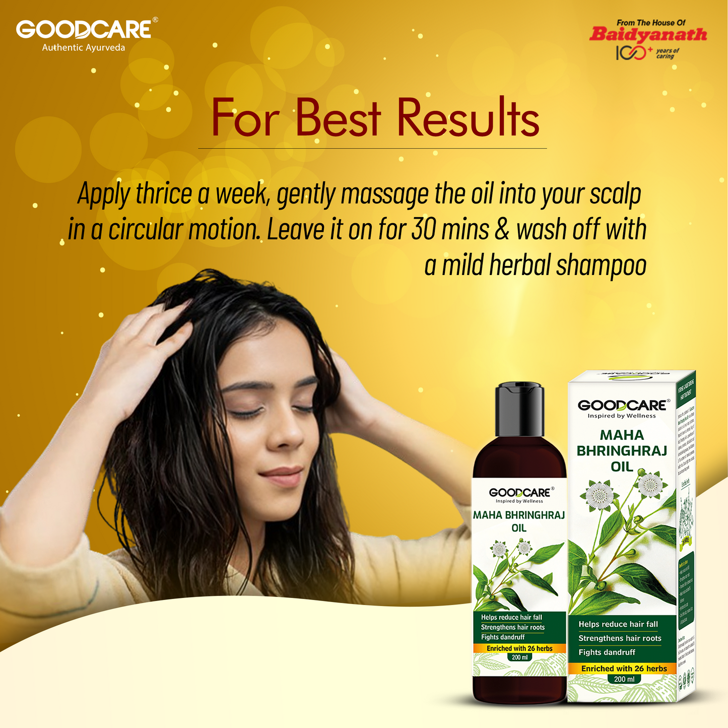 GOODCARE Mahabhringraj Oil | Helps in Hair Growth and Hair Fall Control | Anti Dandruff - 200ml