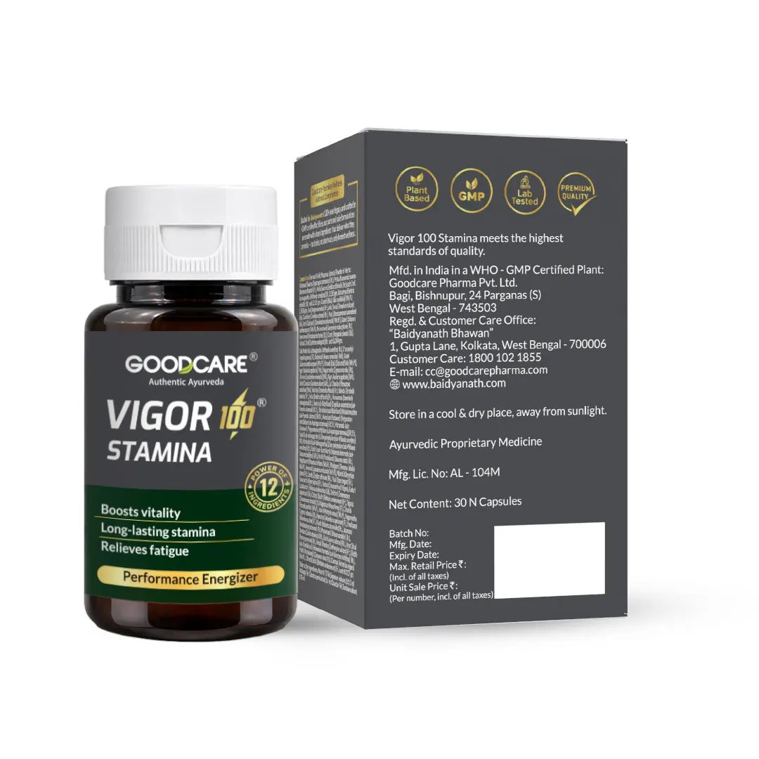 Goodcare Vigor 100 Stamina Capsule For Vitality & Energy - 30 Capsules