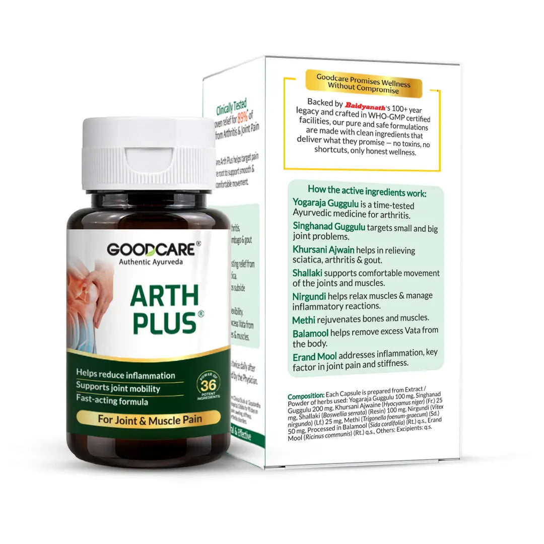 Goodcare Arth Plus – Fast-Acting Relief for Joint & Muscle Pain - 60 Capsules