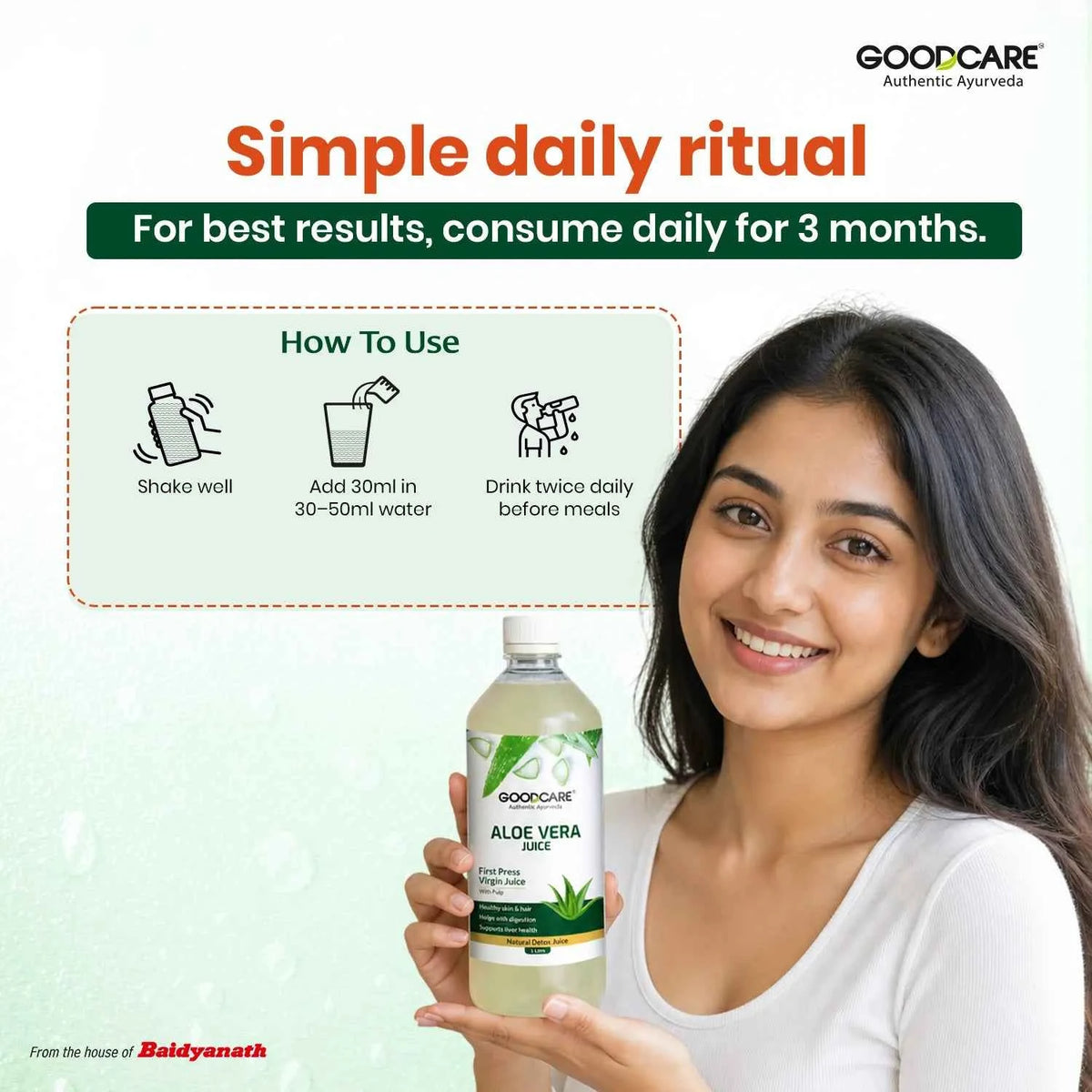 Goodcare Aloe Vera Juice | First Press Virgin Juice | 1 Litre