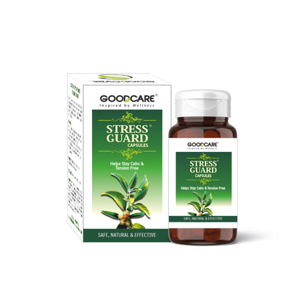 GOODCARE Stress Guard Capsules - Ayurvedic Support for Stress Relief and Anxiety | Ashwagandha and Brahmi - 60 Capsules