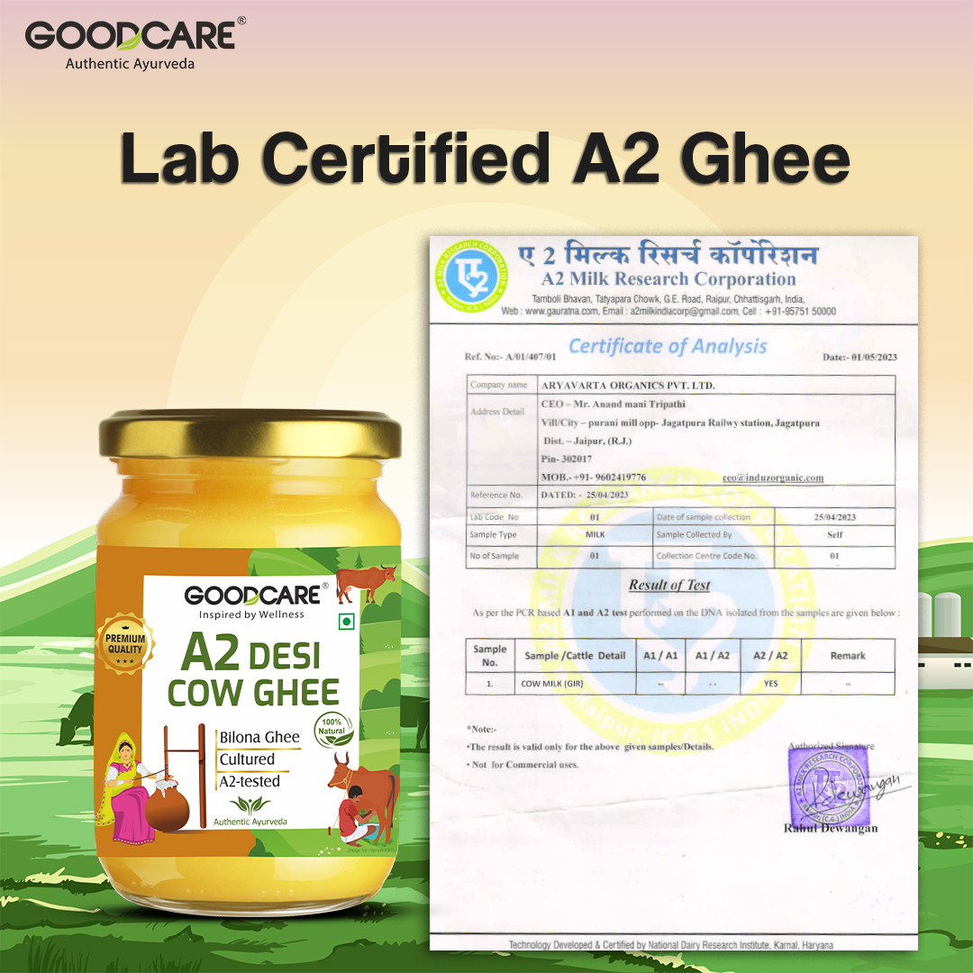 GOODCARE A2 Desi Cow Ghee - 100% pure, premium & nutritious A2 Desi Cow Ghee | Helps boost immunity - 500 gm