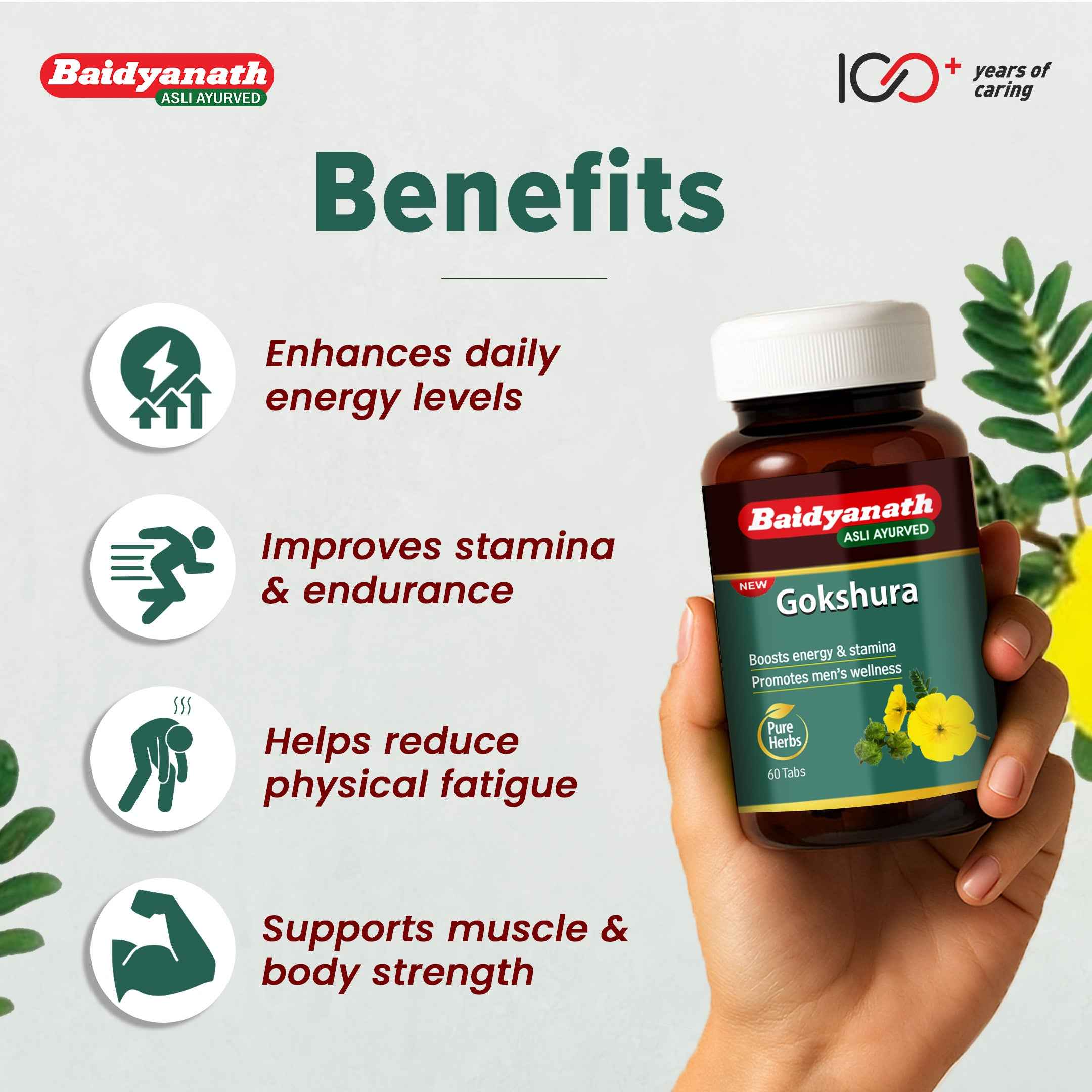 Baidyanath Gokshura 60 Tablets – Ayurvedic Men’s Wellness Support for Strength & Stamina