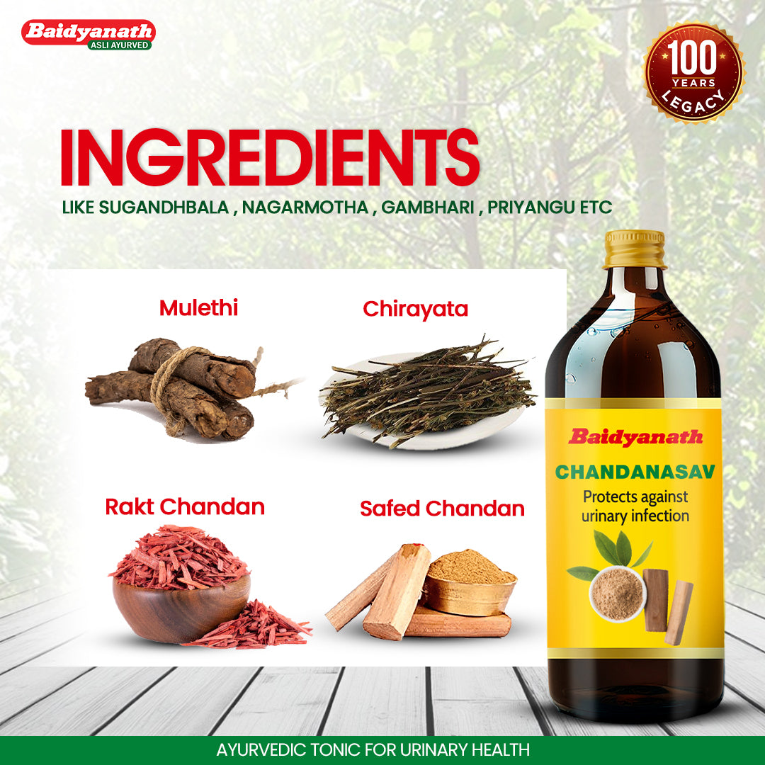 Baidyanath Chandanasav 450 ml | Ayurvedic Urinary Health & Urogenital Support Tonic