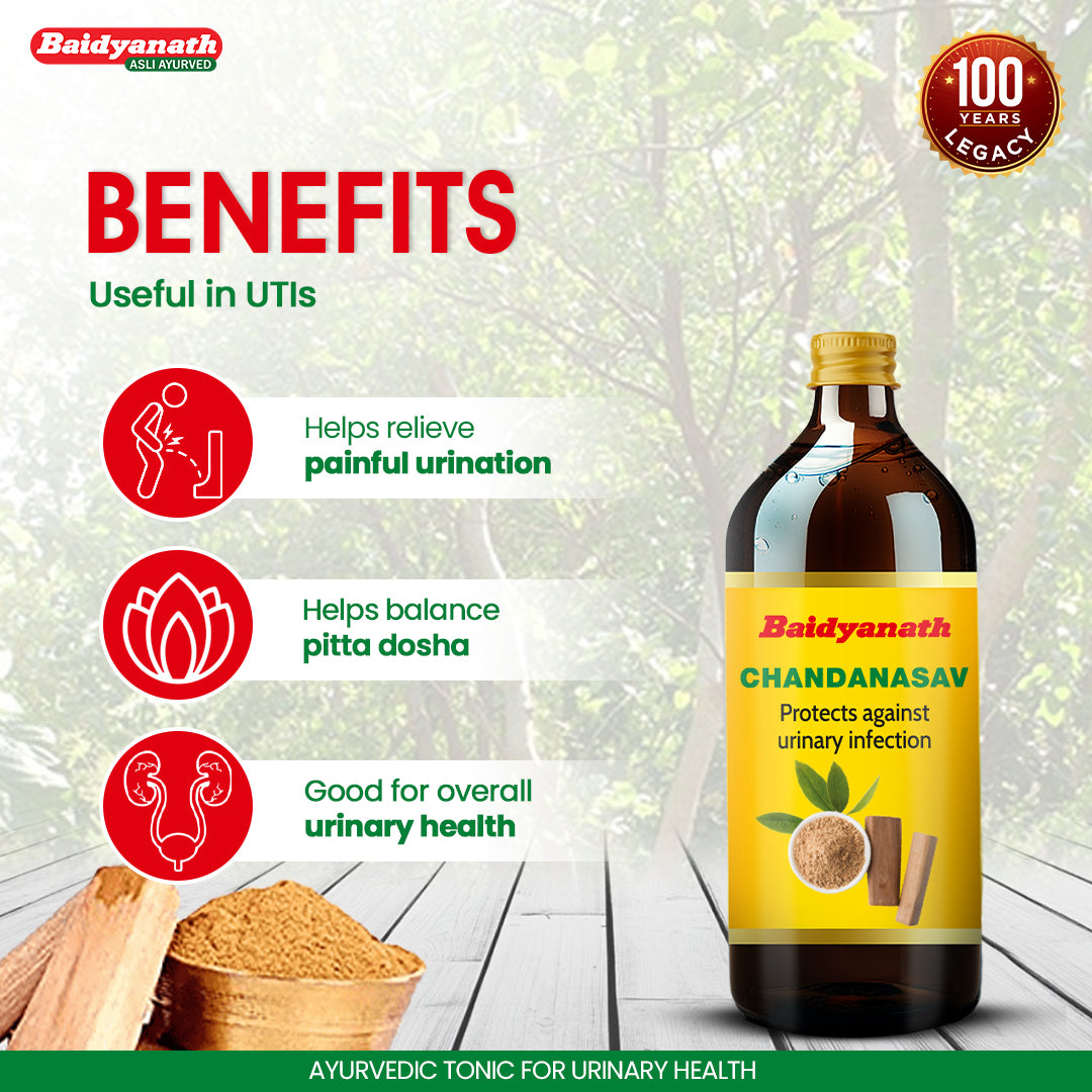 Baidyanath Chandanasav 450 ml | Ayurvedic Urinary Health & Urogenital Support Tonic