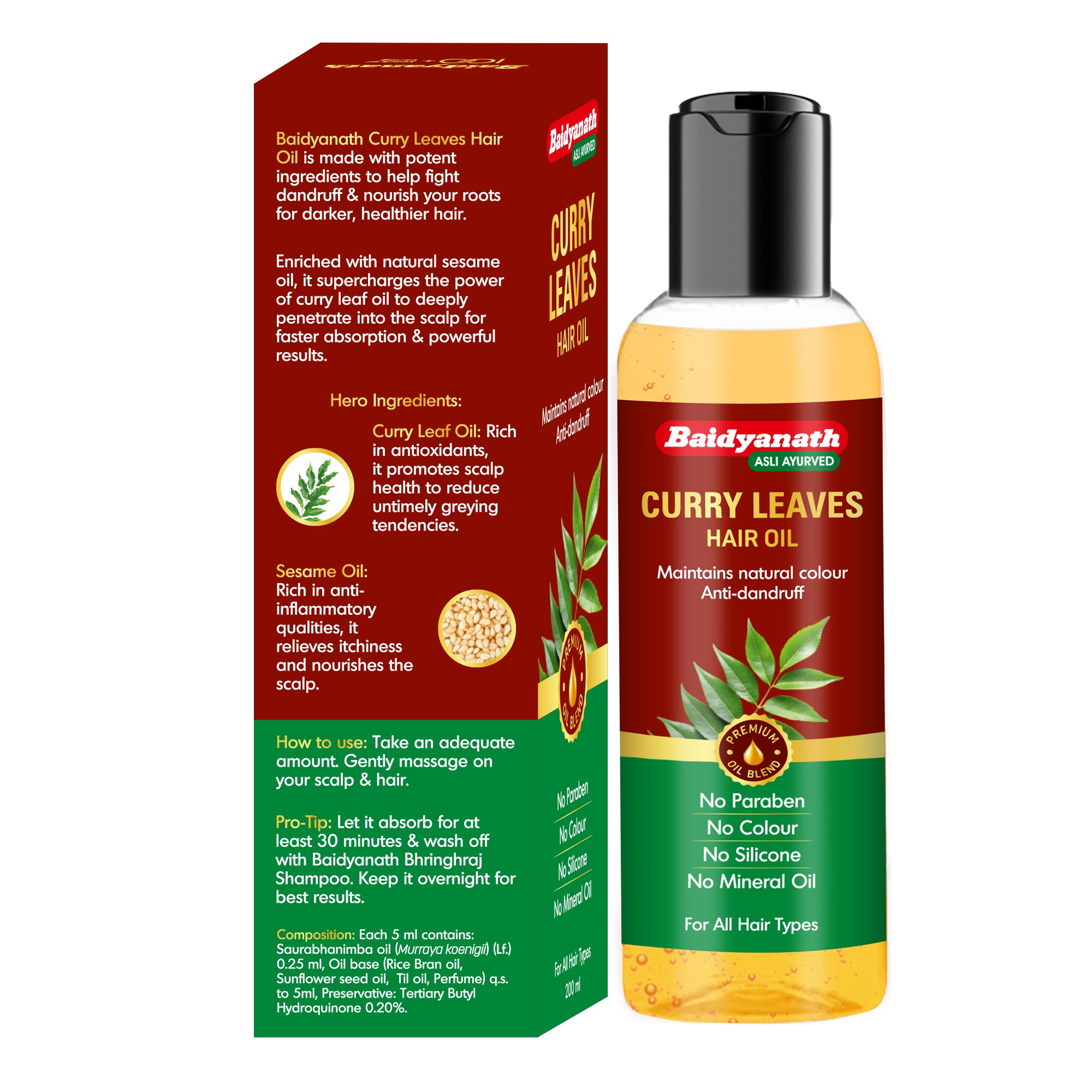 Baidyanath Curry Leaves Hair Oil - 200ml