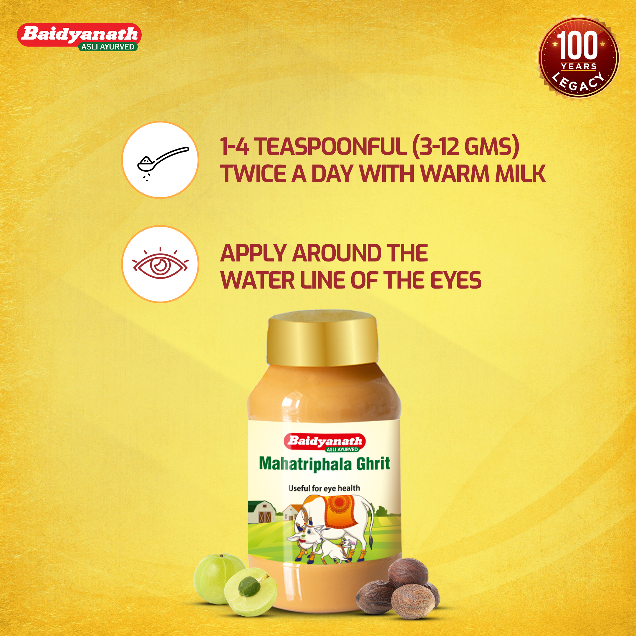 Baidyanath Mahatriphala Ghrita- For Healthy Eye - 100ml