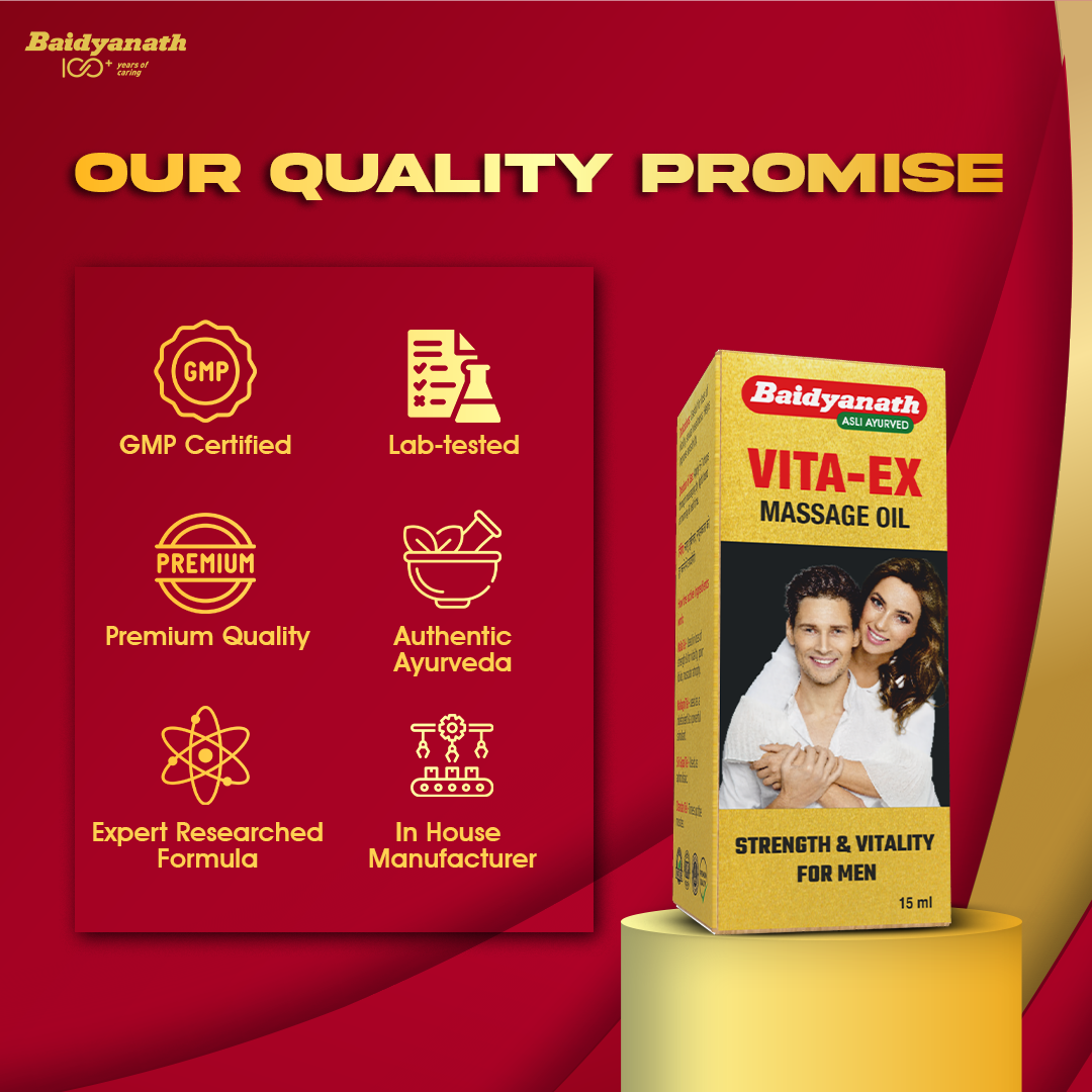 Baidyanath Vita-Ex Oil & Vita-Ex Gold Plus Capsule Combo for Strength, Stamina & Vitality