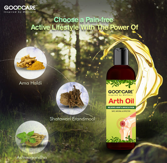 GOODCARE Arth Oil | Ayurvedic Pain Relief Oil - Effective in Arthritis, Muscle Pain, Joint Pain and Back Pain, with Ama Haldi, Ashwagandha - 100 ml