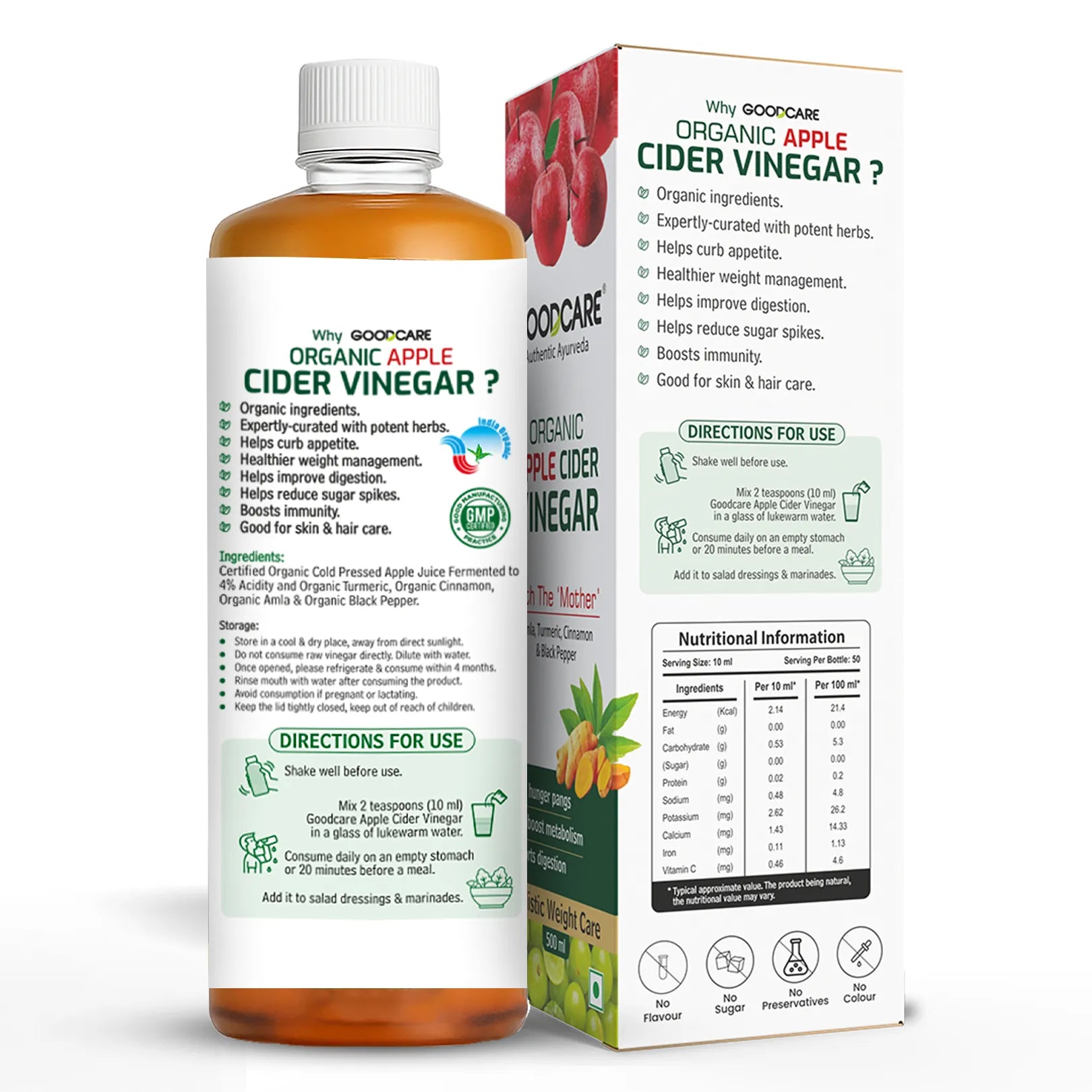Goodcare Organic Apple Cider Vinegar- 500 ML