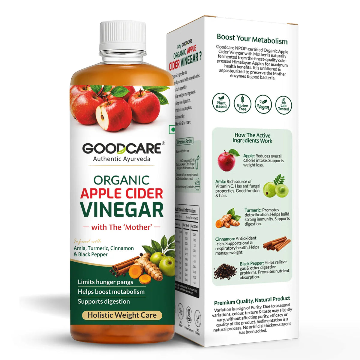 Goodcare Organic Apple Cider Vinegar- 500 ML