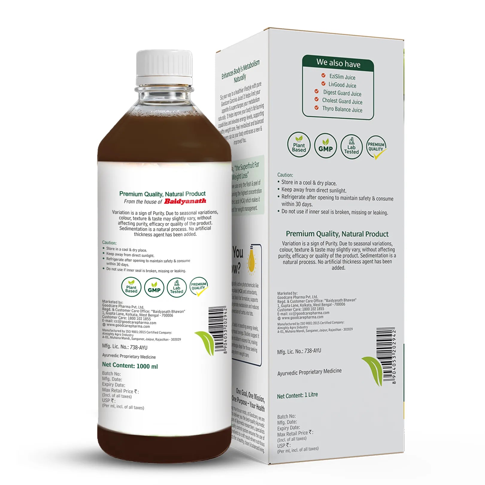 Goodcare Garcinia Juice – Natural Weight Management & Appetite Control - 1 L