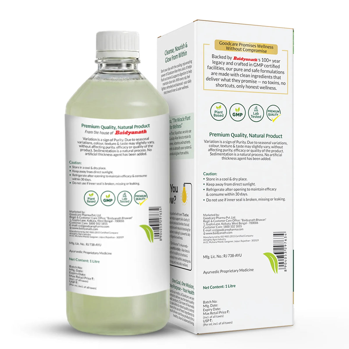 Goodcare Aloe Vera Juice | First Press Virgin Juice | 1 Litre