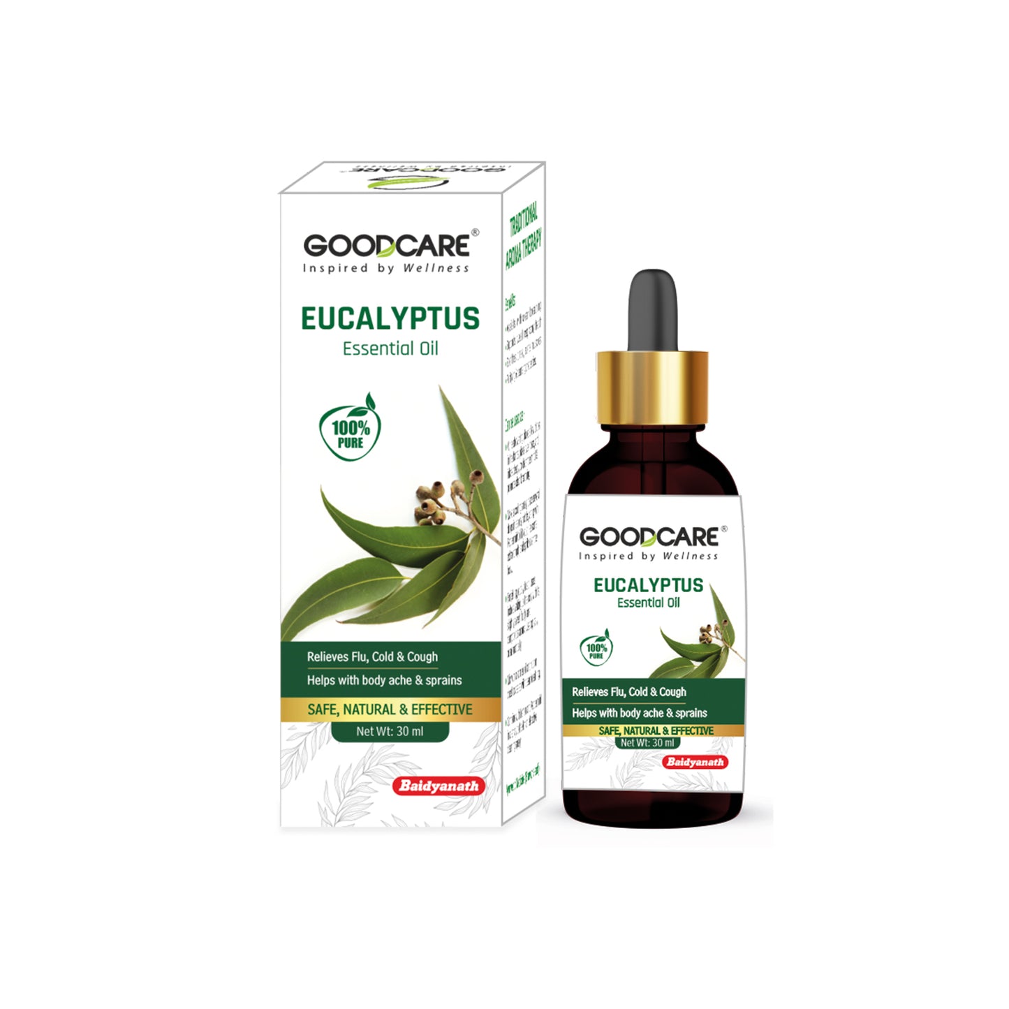 GOODCARE Eucalyptus Essential Oil, Therapeutic Grade, Perfect for Steam Inhalation, Massage, Mosquitoes Repellent, Aromatherapy, Relaxation, Skin Therapy, Hair Care & Diffuser - 30 ml