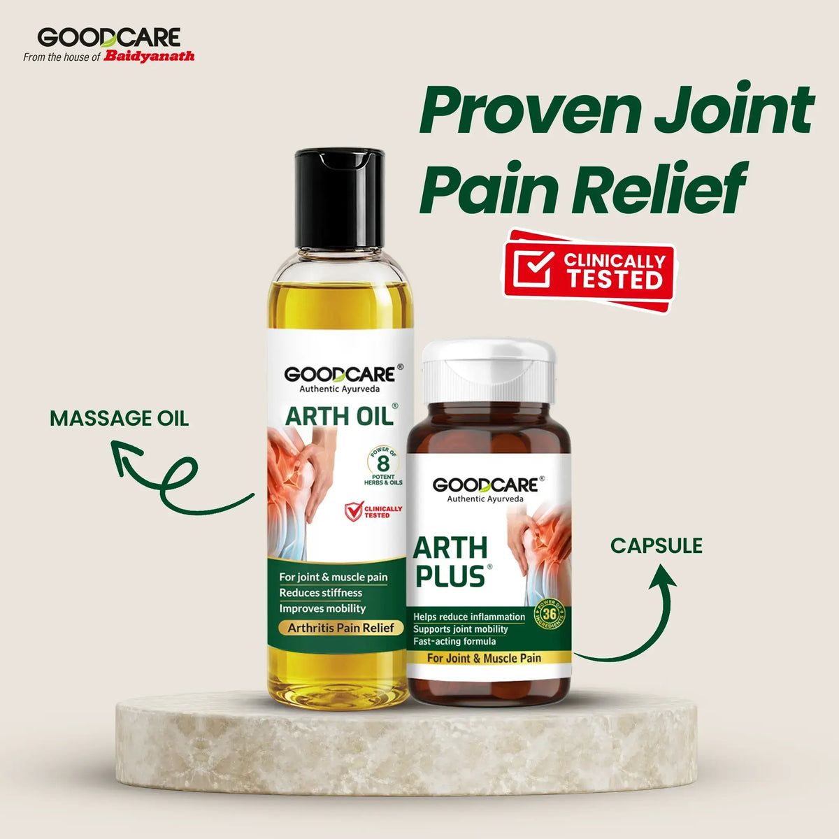 Pain Relief Arth Oil & Arth Plus Capsule Combo