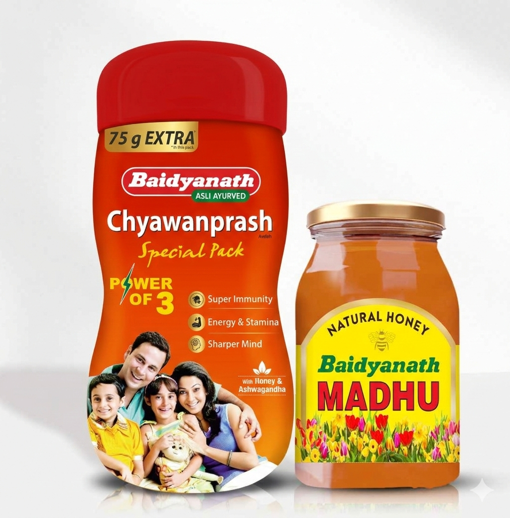 Ayurvedic Boost Pack Of Baidyanath Chyawanprash & Madhu Combo - 500Gm Each